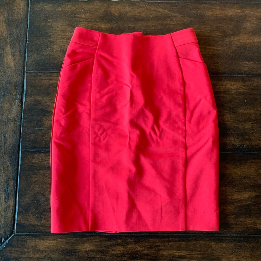Red pencil skirt